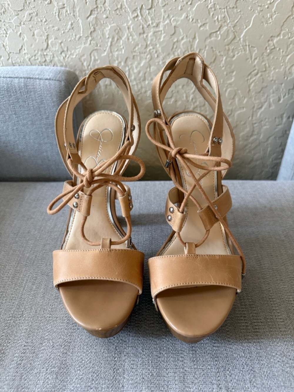 Women’s Tan Lace-Up 2” Platform w/6” Heels